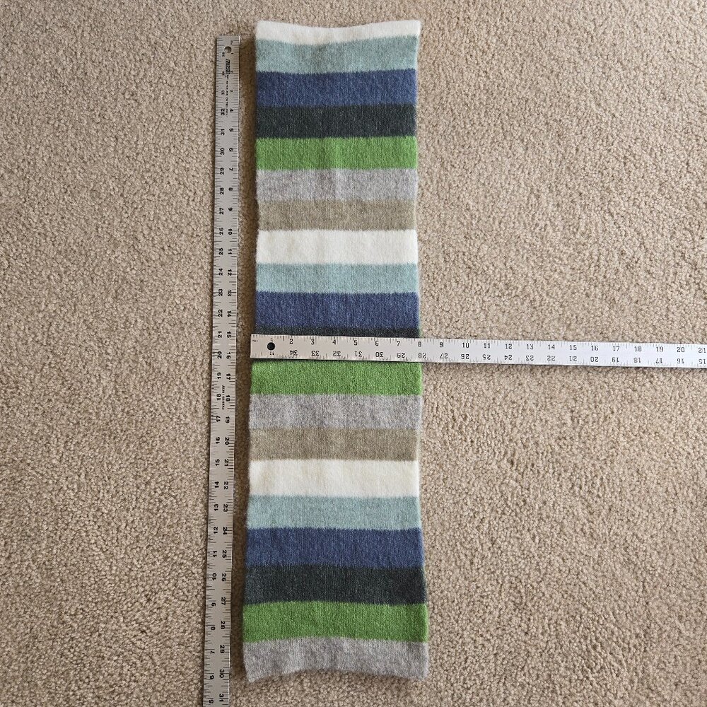NWOT Striped Green Blue Grey Scarf - Picture 1 of 5